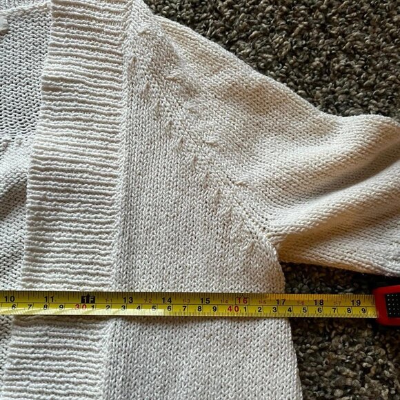 J Crew Cardigan Womens XS Ivory Knit 100% Cotton Normcore Cottage Minimalist - Picture 6 of 7